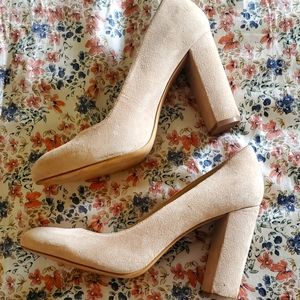 Nude Suede Nine West heels